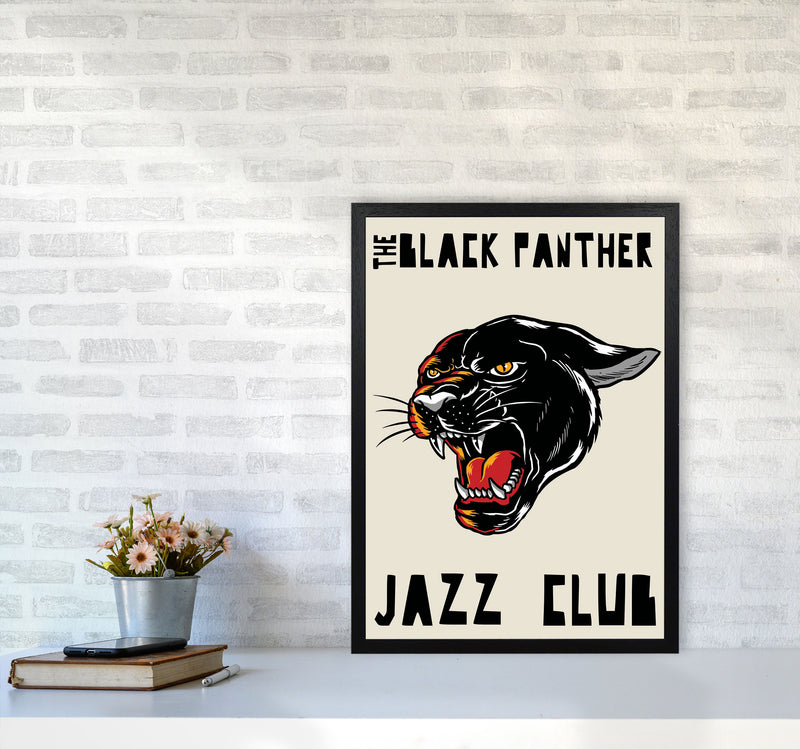 Black Panther Jazz Club Art Print by Jason Stanley A2 White Frame