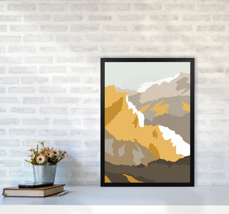 Japanese Mountain Scene Art Print by Jason Stanley A2 White Frame