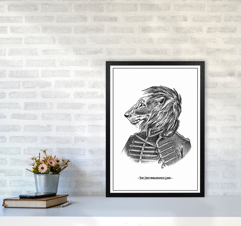 The Distinguished Lion Art Print by Jason Stanley A2 White Frame