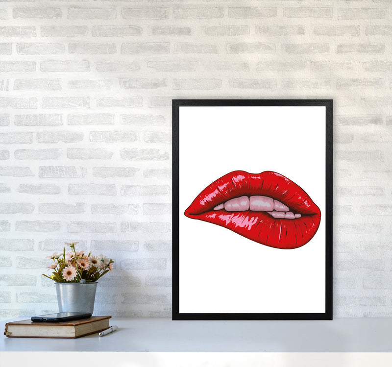 When She Bites Her Lip Art Print by Jason Stanley A2 White Frame