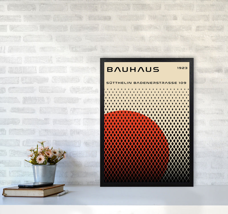 Bauhaus Geometric Red Art Print by Jason Stanley A2 White Frame