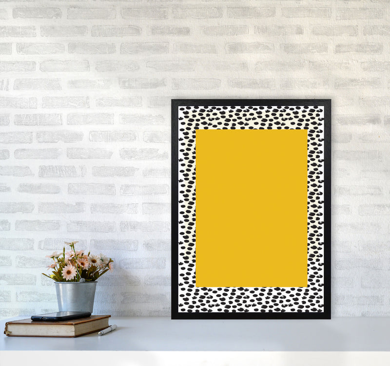 Minimal Yellow Poster Art Print by Jason Stanley A2 White Frame