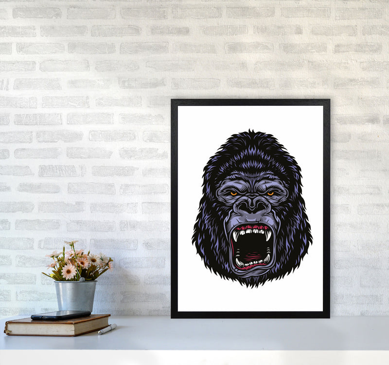 Gorilla Illustration Art Print by Jason Stanley A2 White Frame