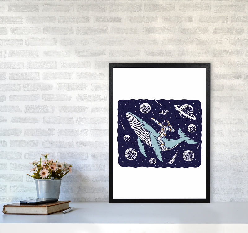 Galactic Whale Rider Art Print by Jason Stanley A2 White Frame