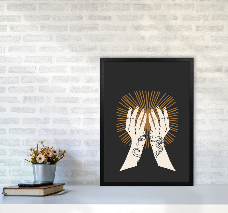 Hand Drawn Spiritual Art Print by Jason Stanley A2 White Frame