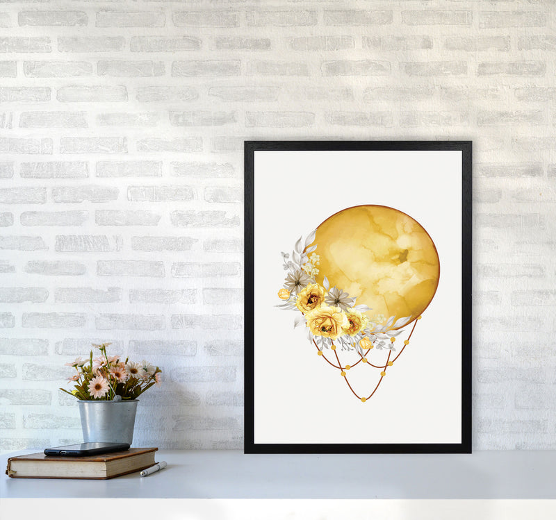 Watercolor Full Moon Art Print by Jason Stanley A2 White Frame