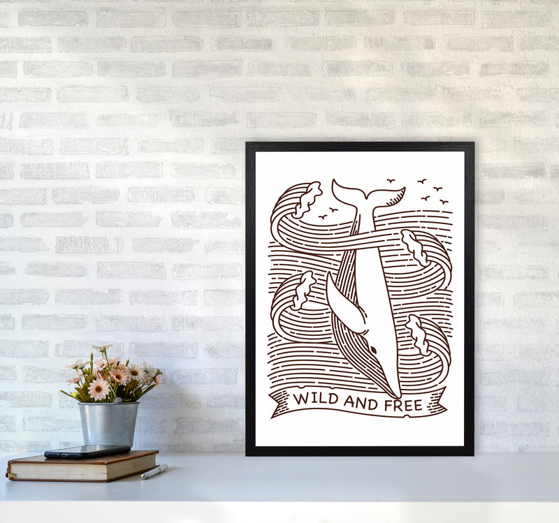Wild And Free Whale Art Print by Jason Stanley A2 White Frame