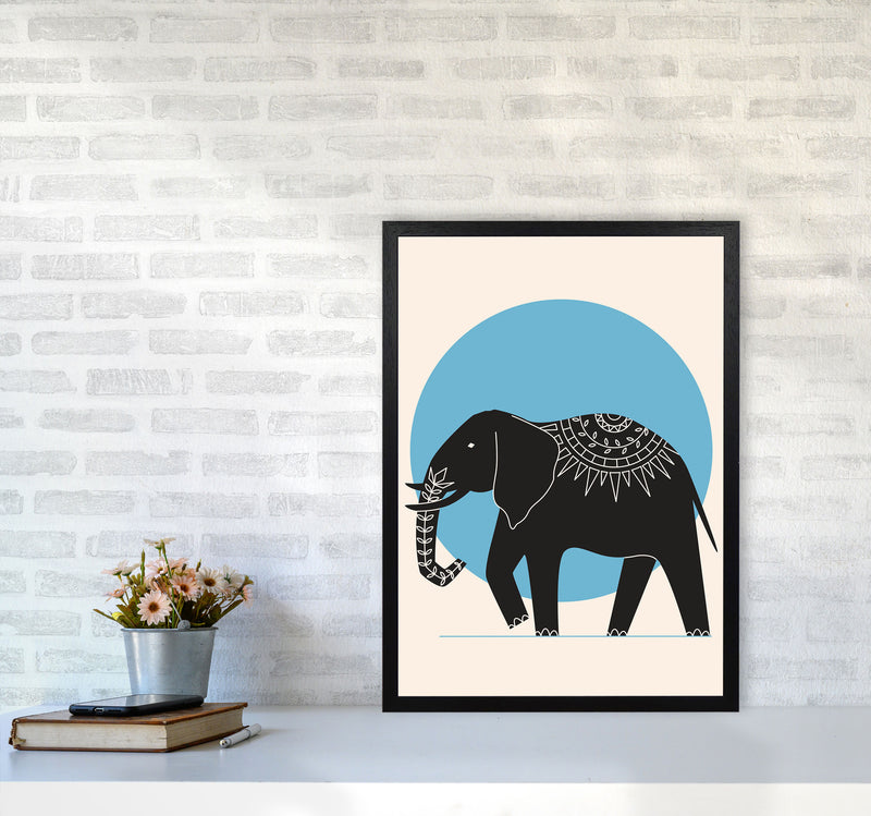 Elephant Moonlight Art Print by Jason Stanley A2 White Frame