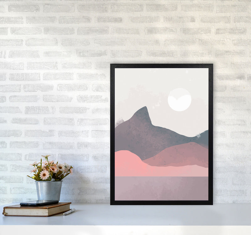 Minimal Landscape Art Print by Jason Stanley A2 White Frame