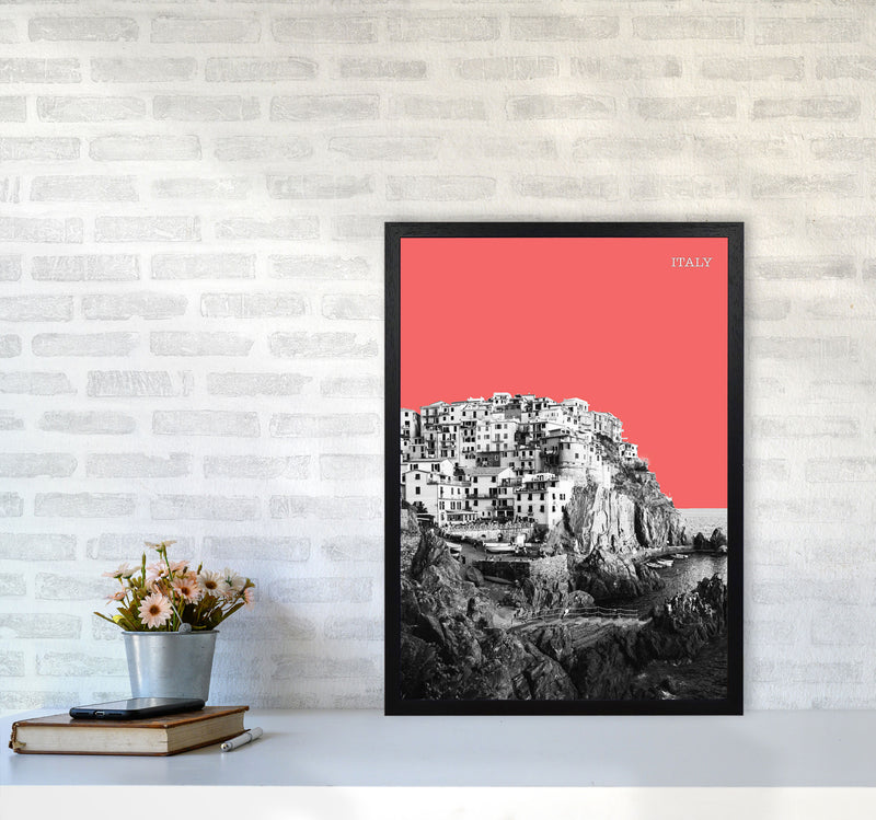 Halftone Italy Red Art Print by Jason Stanley A2 White Frame