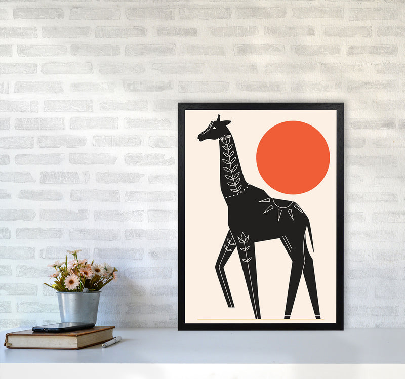 Giraffe In The Sun Art Print by Jason Stanley A2 White Frame