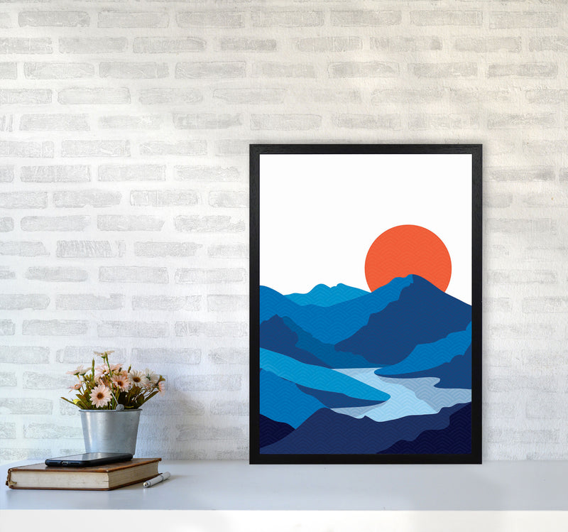 Japanese Mountain Art Print by Jason Stanley A2 White Frame
