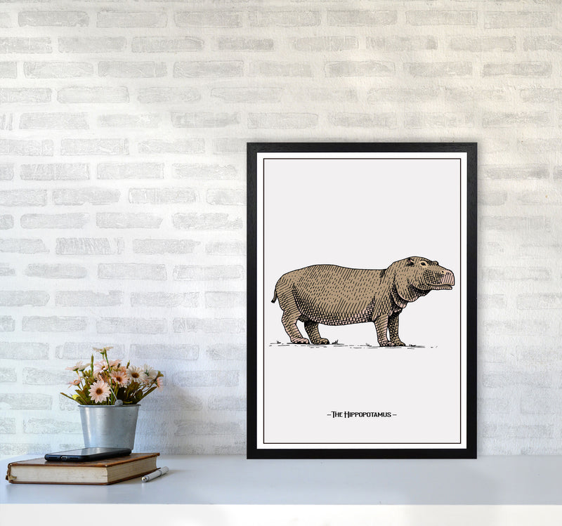 The Hippopotamus Art Print by Jason Stanley A2 White Frame