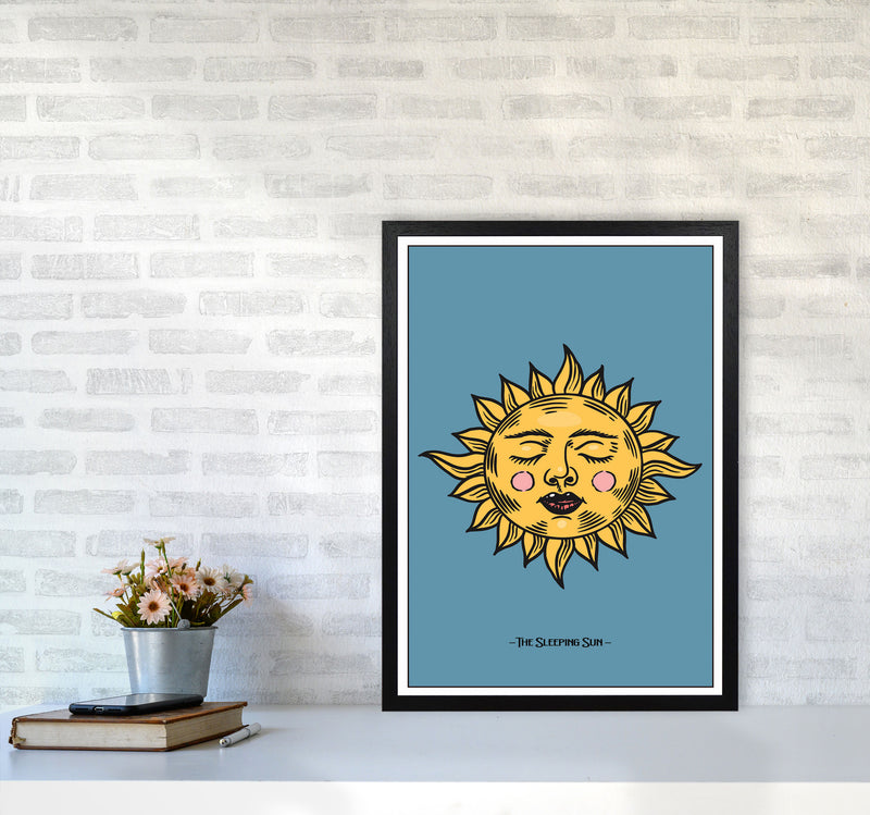 The Sleeping Sun Art Print by Jason Stanley A2 White Frame