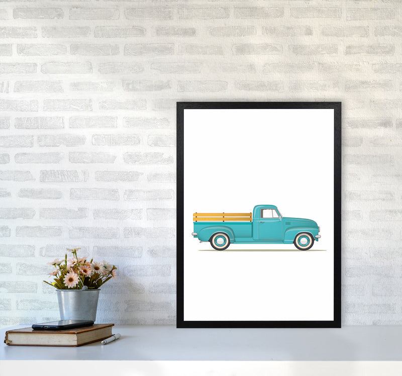 Old Trusty Pickup Art Print by Jason Stanley A2 White Frame