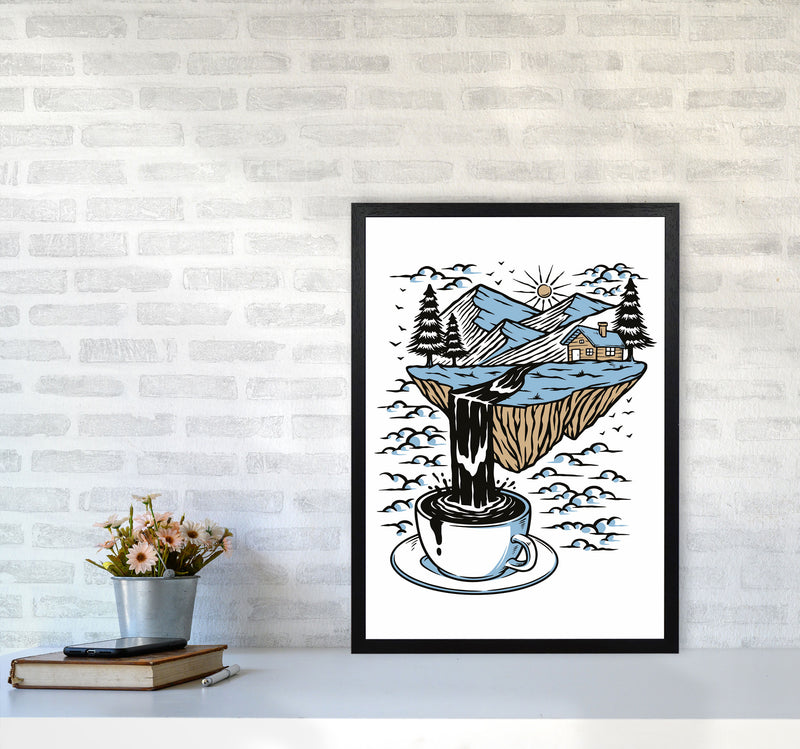 The River Flows Art Print by Jason Stanley A2 White Frame
