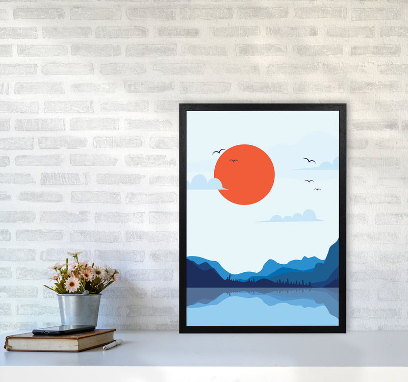 Japanese Sunset Art Print by Jason Stanley A2 White Frame