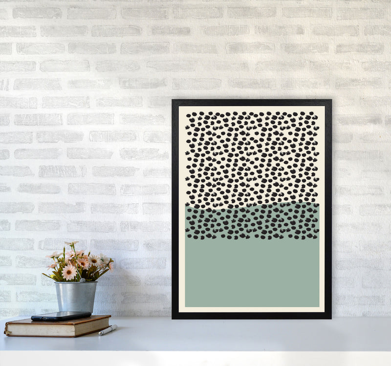 Green Midcentury Art Print by Jason Stanley A2 White Frame