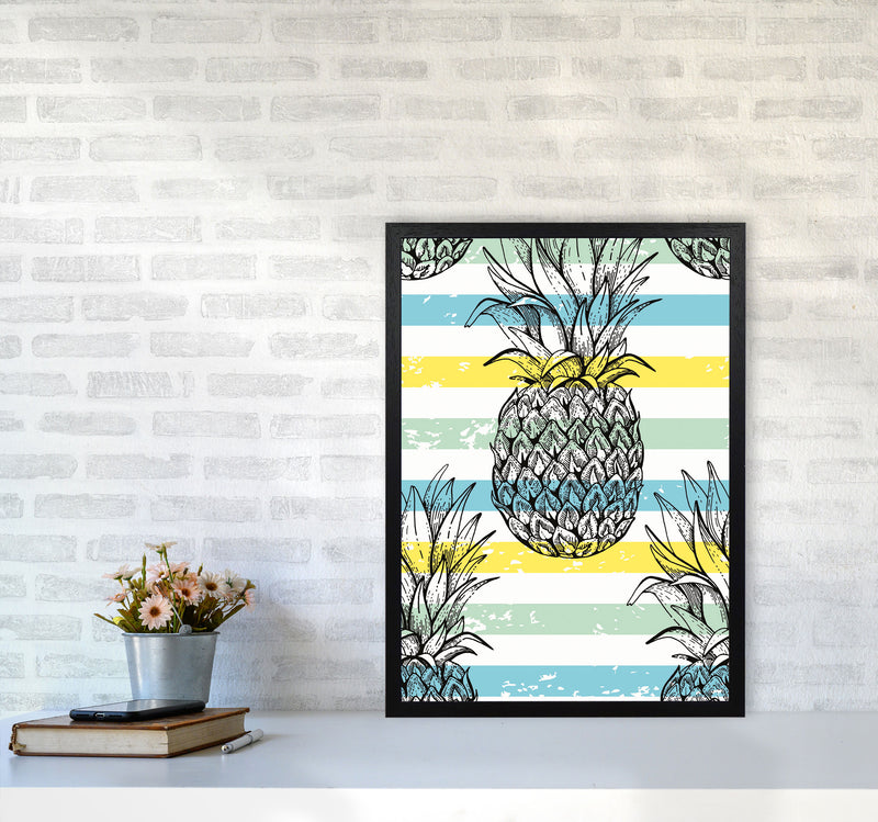 Pineapple Party Art Print by Jason Stanley A2 White Frame