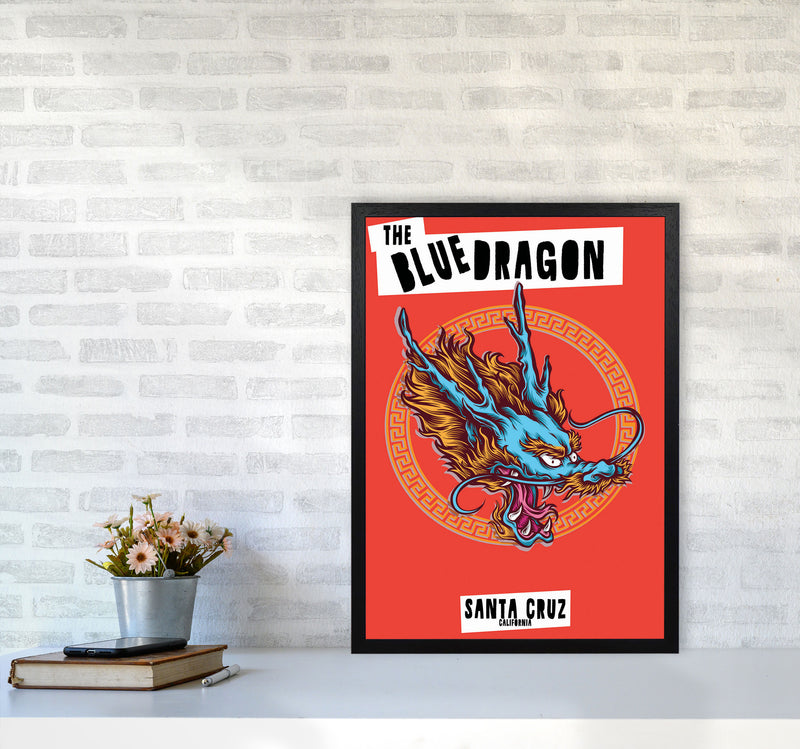 The Blue Dragon Art Print by Jason Stanley A2 White Frame