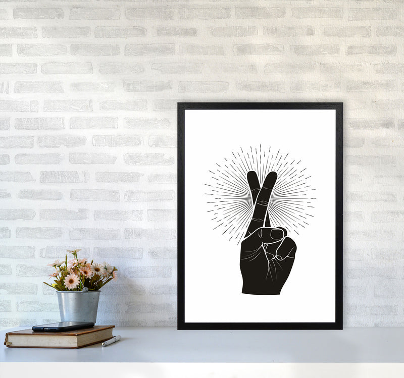 Fingers Crossed Art Print by Jason Stanley A2 White Frame