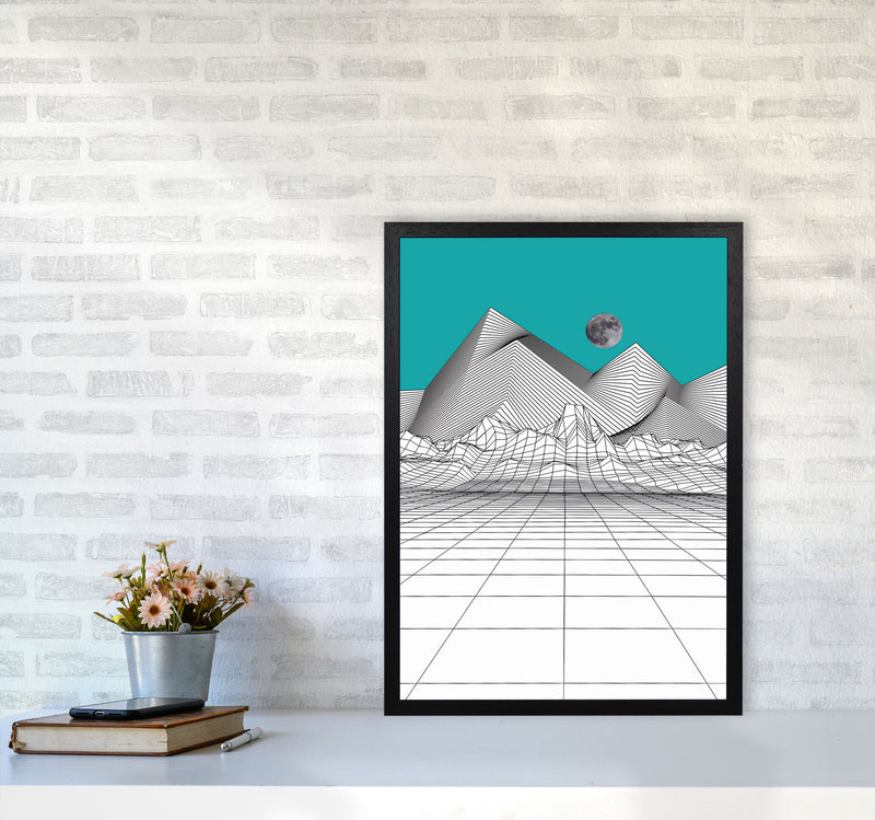 White Moon Rise Art Print by Jason Stanley A2 White Frame