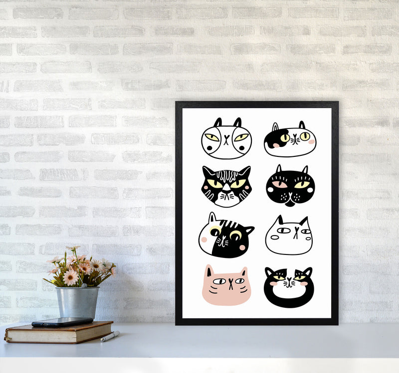 Crazy Cat Lady Art Print by Jason Stanley A2 White Frame