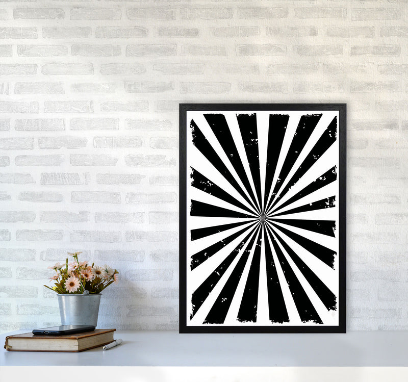 Black Sun Rays Art Print by Jason Stanley A2 White Frame