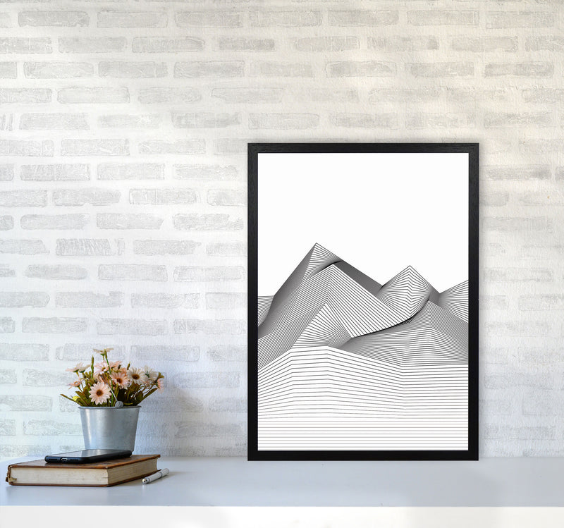 Line Mountains Art Print by Jason Stanley A2 White Frame