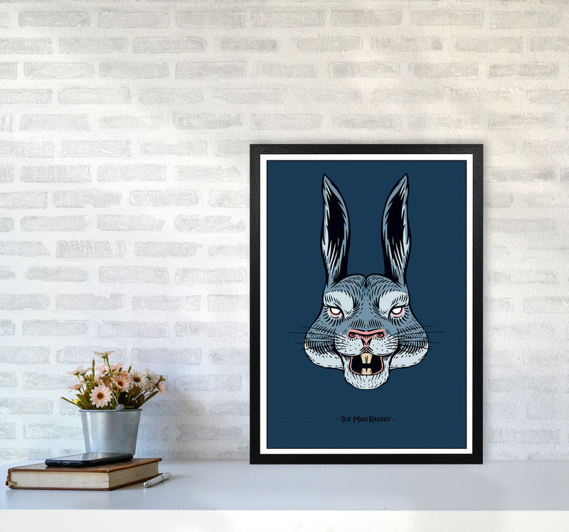 The Mad Rabbit Art Print by Jason Stanley A2 White Frame
