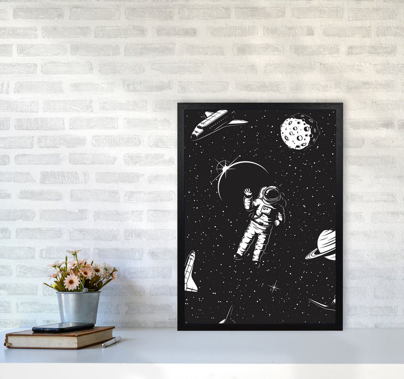 Hello Spaceman Art Print by Jason Stanley A2 White Frame