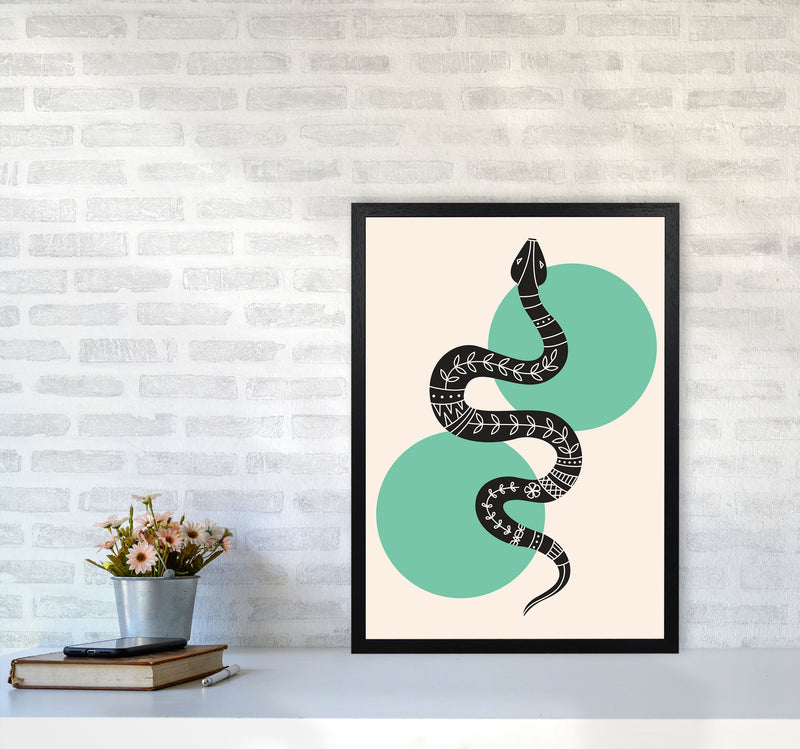 Abstract Snake Art Print by Jason Stanley A2 White Frame