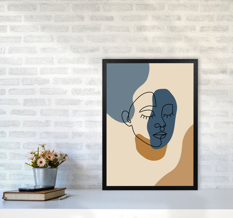 Abstract Face Art Print by Jason Stanley A2 White Frame