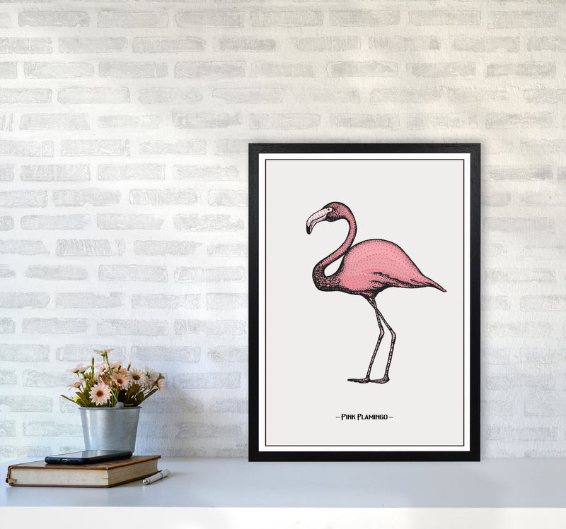 Pink Flamingo Art Print by Jason Stanley A2 White Frame