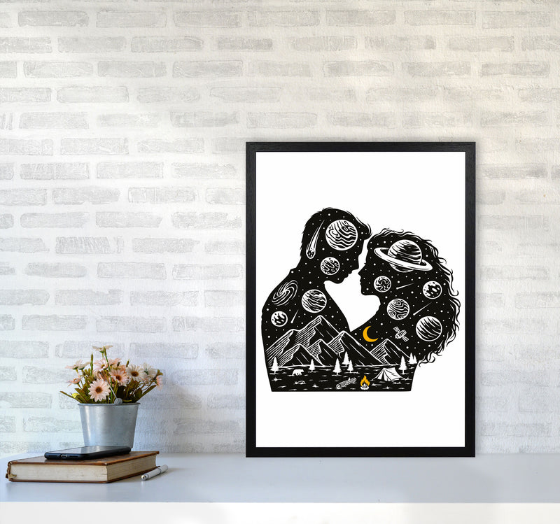 Galactic Love Art Print by Jason Stanley A2 White Frame