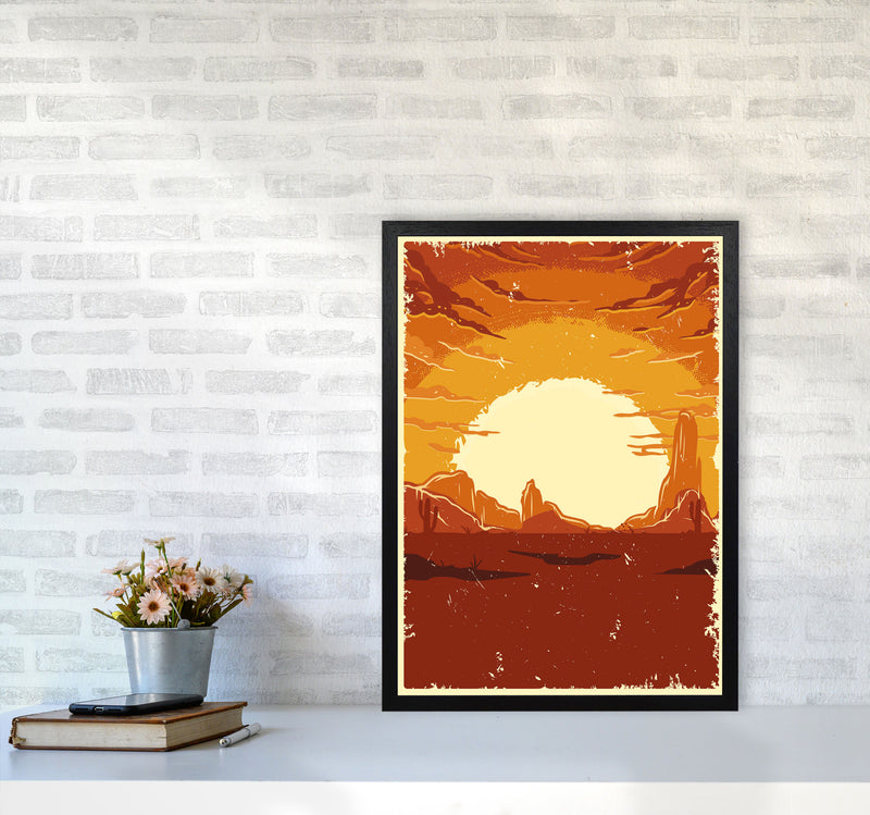 Desert Sunset Art Print by Jason Stanley A2 White Frame