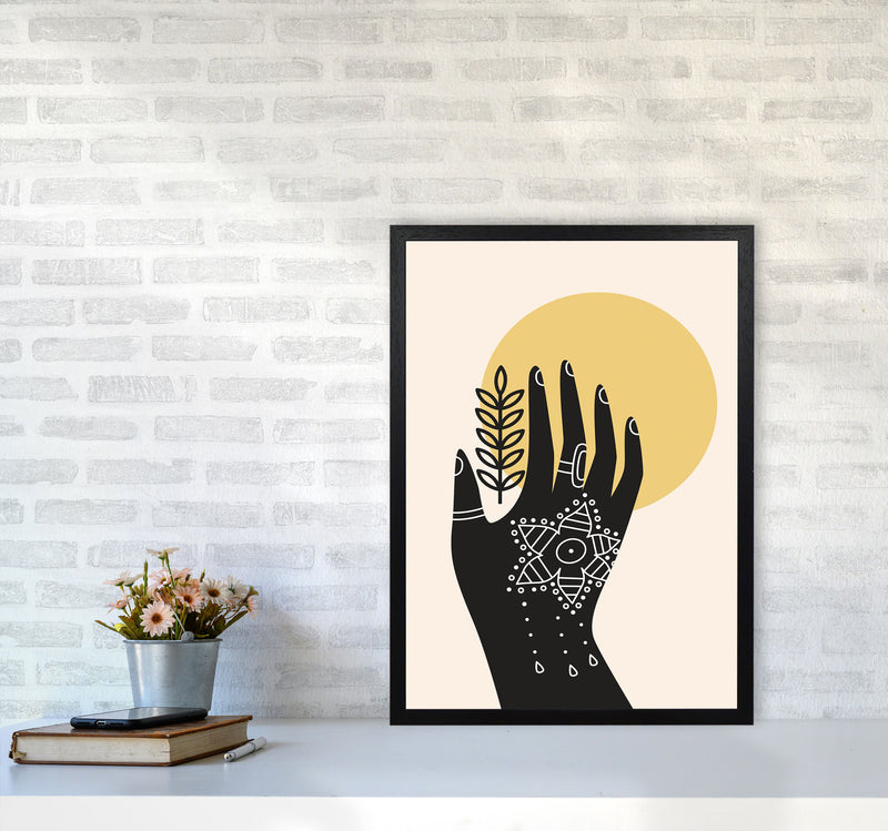Abstract Hand Art Print by Jason Stanley A2 White Frame