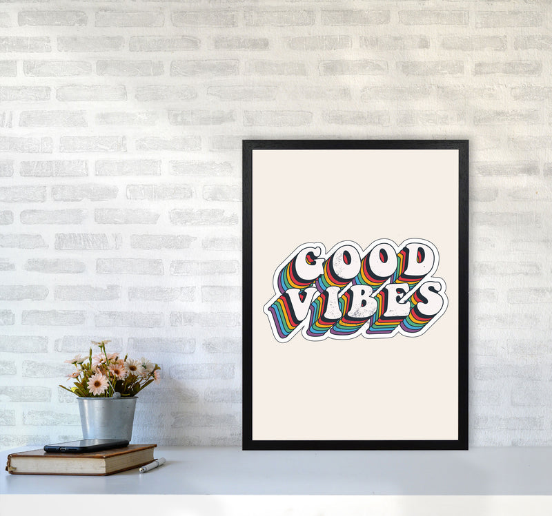 Good Vibes!! Art Print by Jason Stanley A2 White Frame