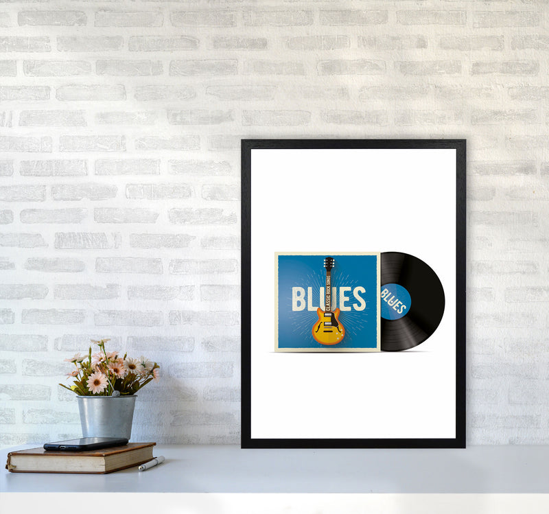 Blues Vinyl Art Print by Jason Stanley A2 White Frame