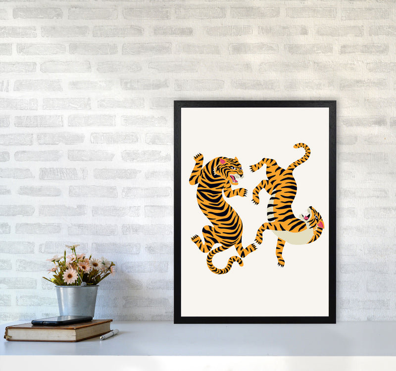 Two Tigers Art Print by Jason Stanley A2 White Frame
