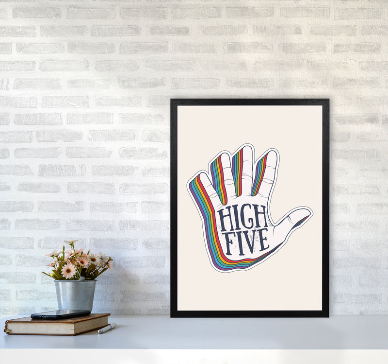High Five!! Art Print by Jason Stanley A2 White Frame