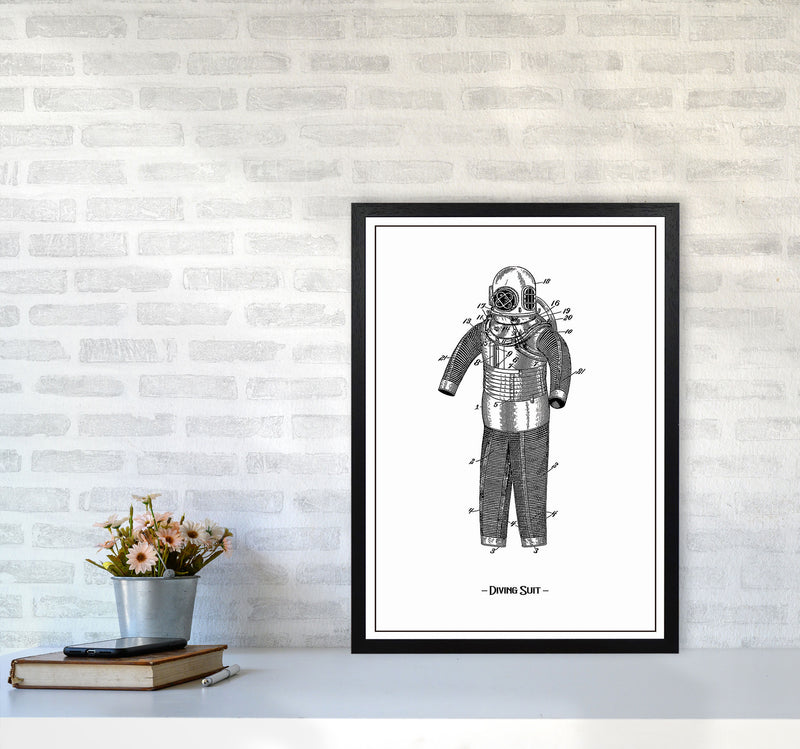 Diving Suit Art Print by Jason Stanley A2 White Frame