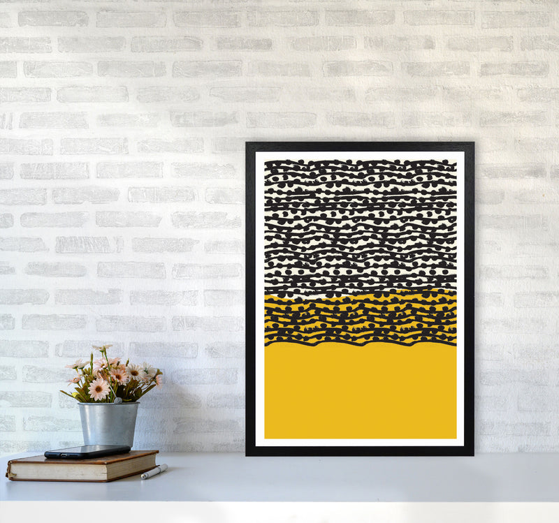 Yellow Vibe Art Print by Jason Stanley A2 White Frame