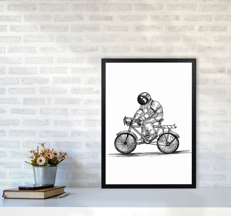 Astrobiker Art Print by Jason Stanley A2 White Frame