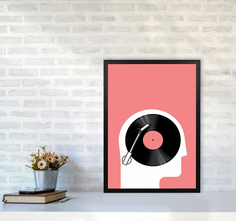 Listen To Records Art Print by Jason Stanley A2 White Frame