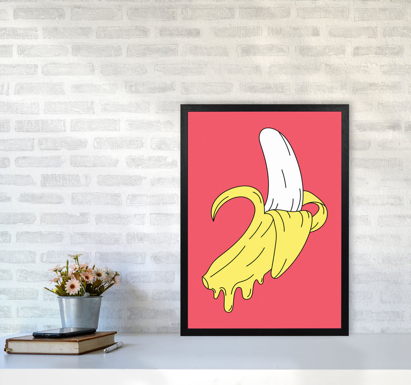 Melting Pink Banana Art Print by Jason Stanley A2 White Frame