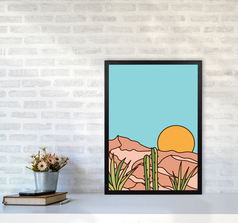 Minimal Desert Sunset Art Print by Jason Stanley A2 White Frame