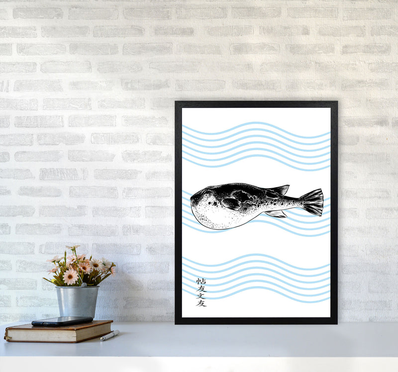 Fugu Art Print by Jason Stanley A2 White Frame