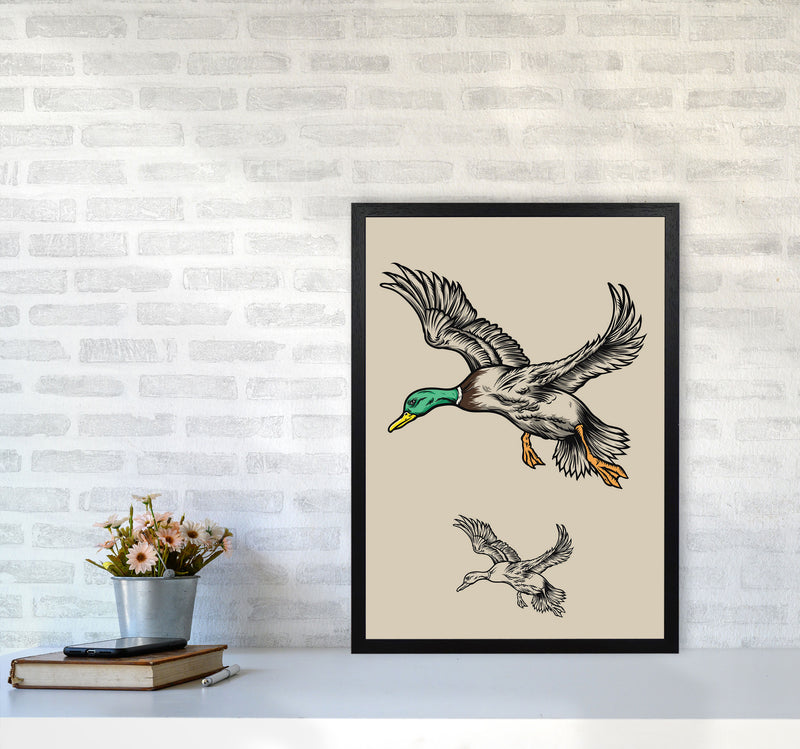 Flying Ducks Art Print by Jason Stanley A2 White Frame