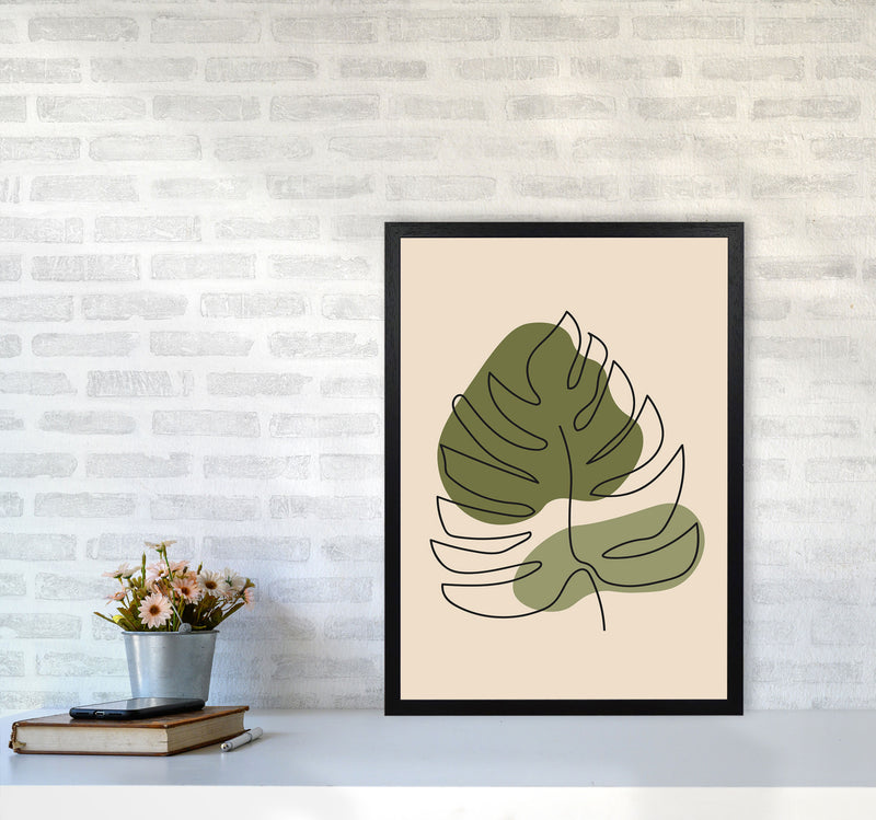 Abstract One Line Leaf Drawing II Art Print by Jason Stanley A2 White Frame